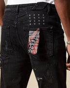 Mens Chitch Asap Tyy Boneyard Slim Denim Jeans - Black