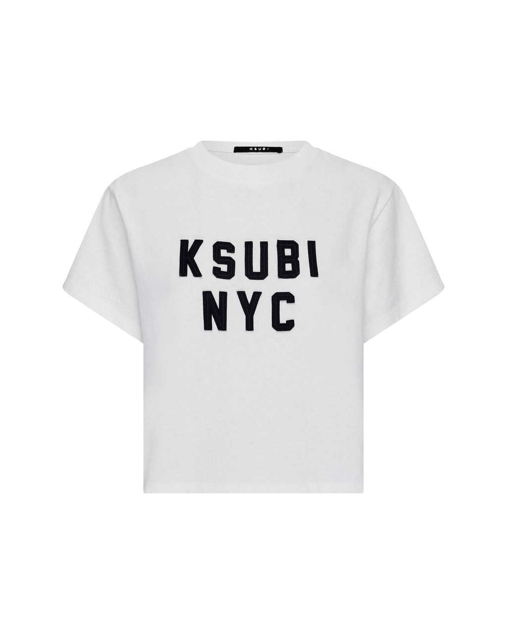 Womens Nyc Shrunken Ss Tee White Fitted Tees - White