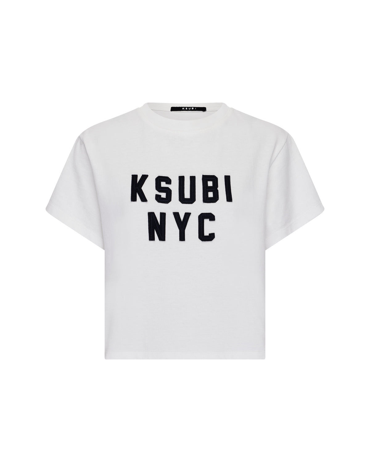 Womens Nyc Shrunken Ss Tee White Fitted Tees - White