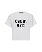 Womens Nyc Shrunken Ss Tee White Fitted Tees - White