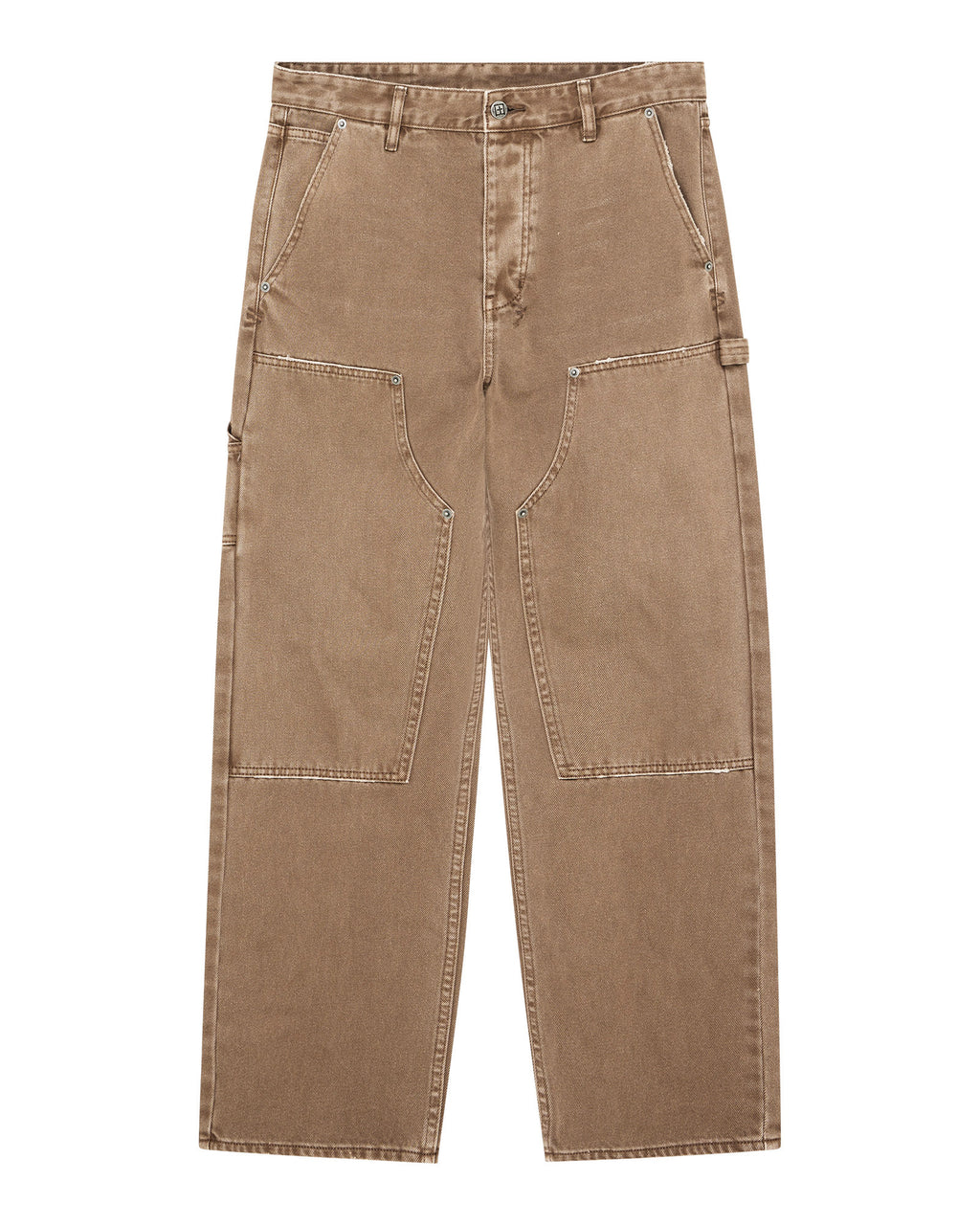 Mens Operator Pant Oak Relaxed Denim Jeans - Brown