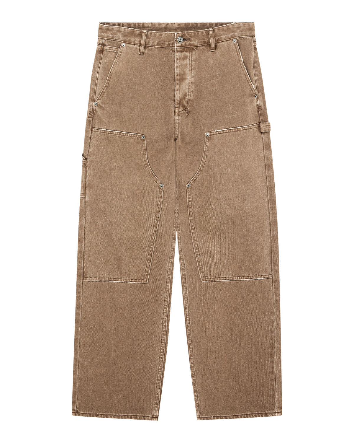 Mens Operator Pant Oak Relaxed Denim Jeans - Brown