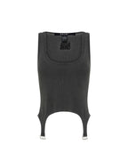 Womens Origin Tank Garter Charcoal Fitted Fashion Tops - Grey