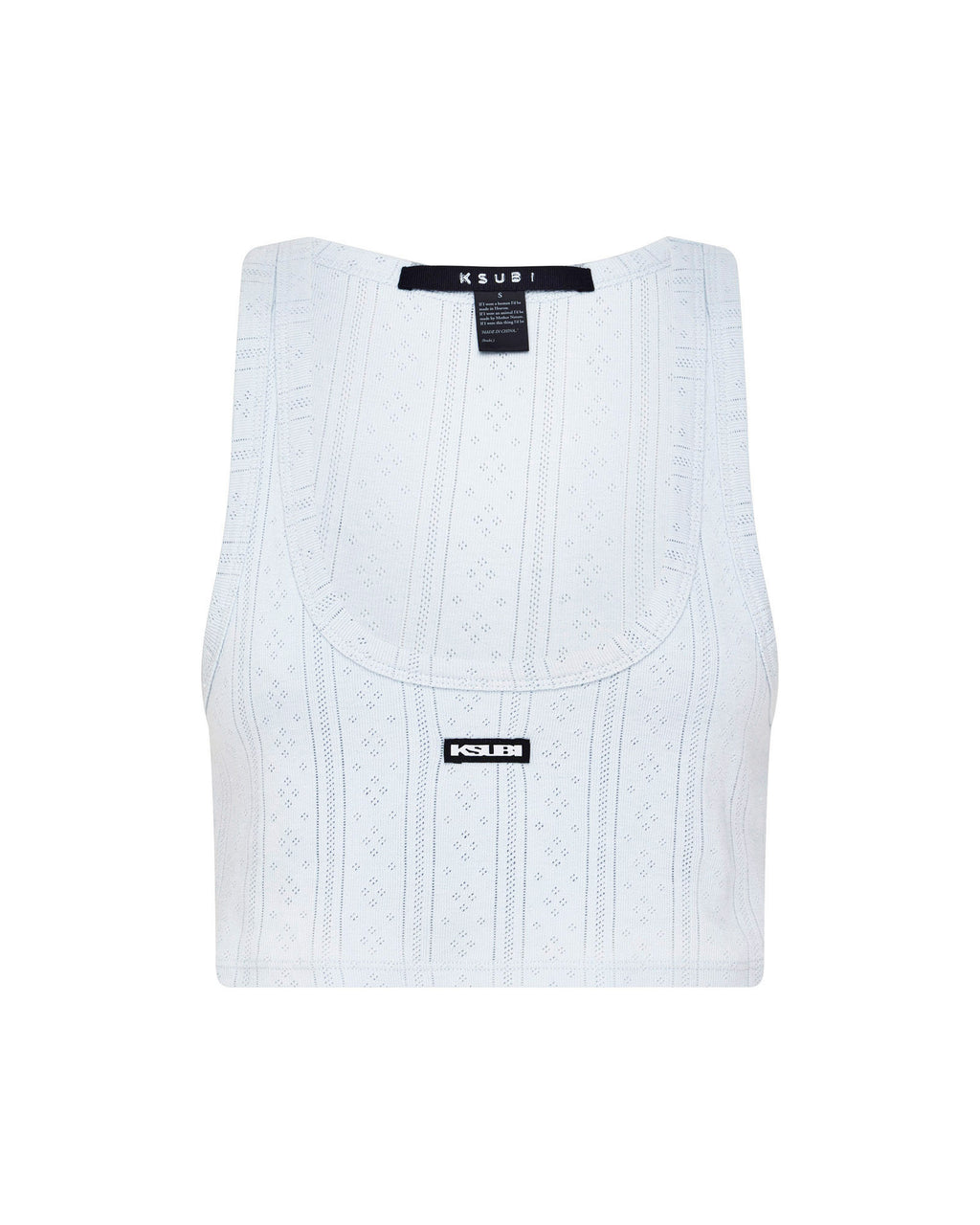 Womens Sott Origin Crop Tank Ice Mist Fitted Fashion Tops - Blue