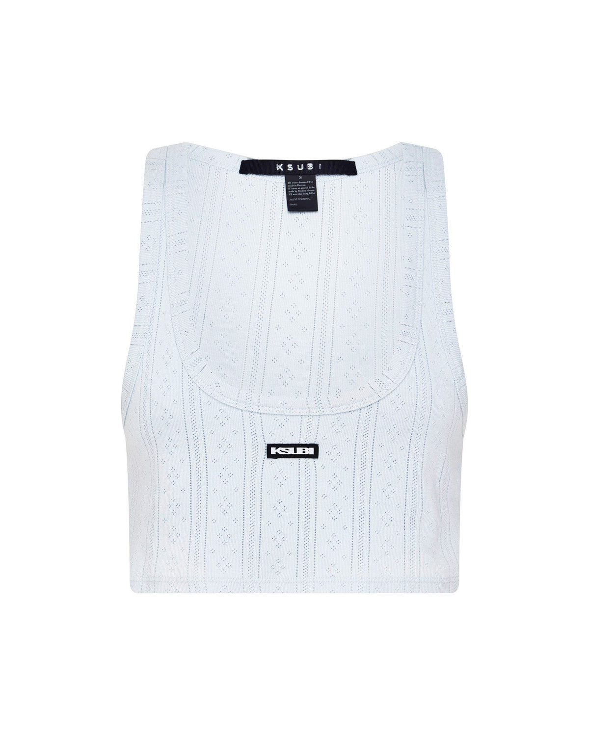 Womens Sott Origin Crop Tank Ice Mist Fitted Fashion Tops - Blue
