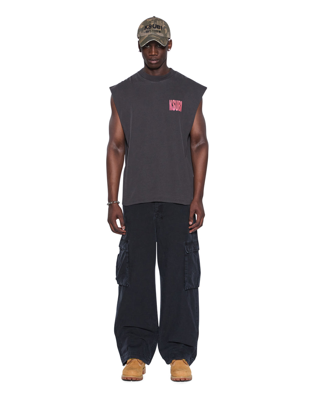 MENS PANTHERA CUT OFF BIGGIE TEE ASH TEES