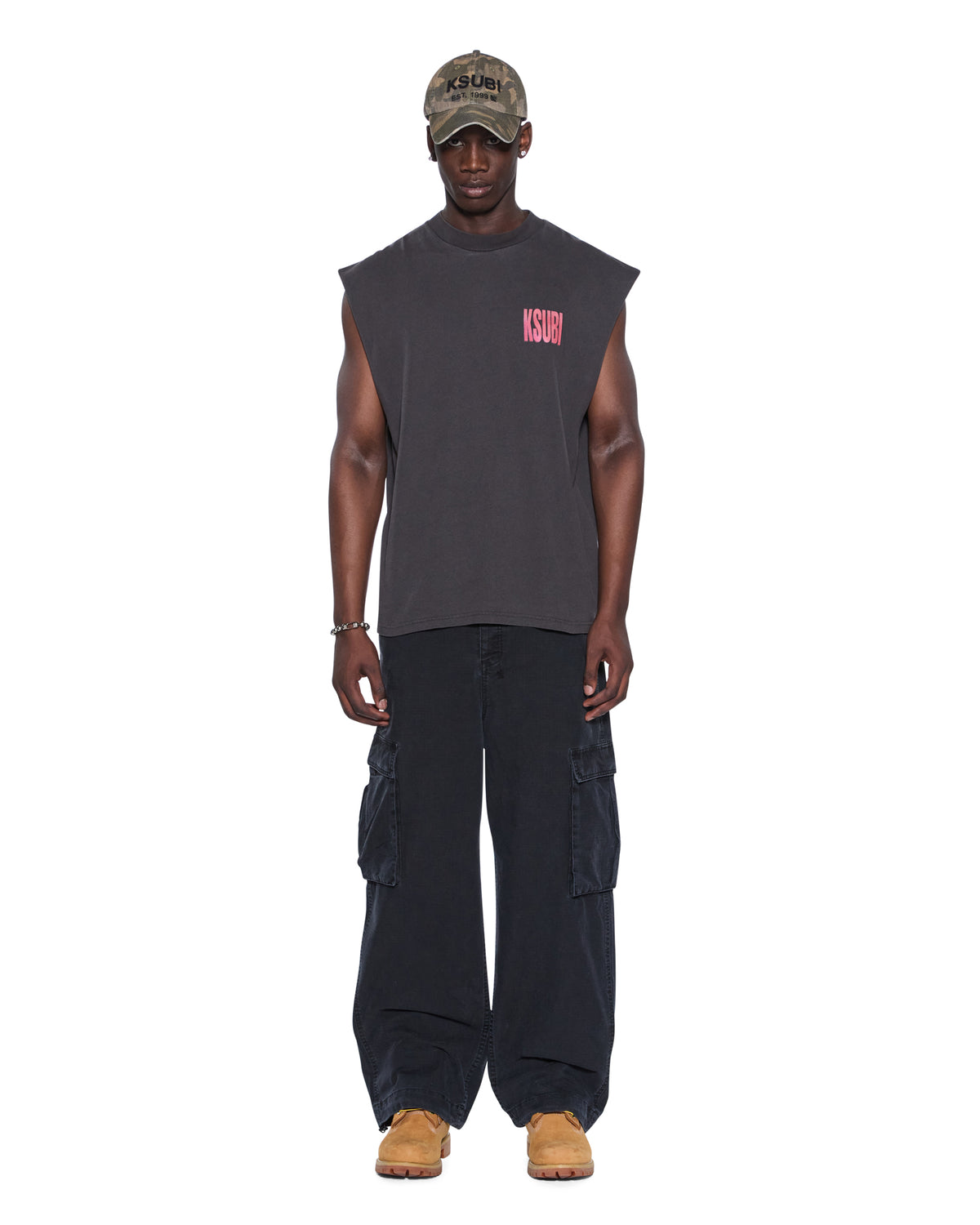 MENS PANTHERA CUT OFF BIGGIE TEE ASH TEES