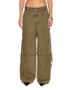 WOMENS BAGGY CARGO KHAKI PANTS