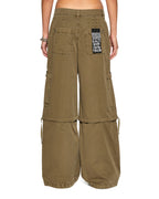 WOMENS BAGGY CARGO KHAKI PANTS