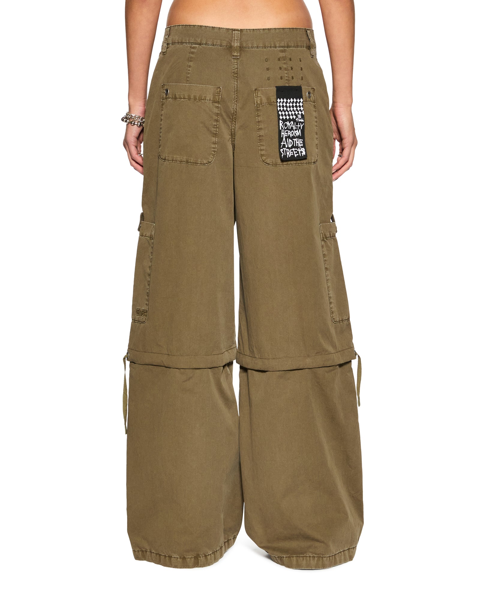 WOMENS BAGGY CARGO KHAKI PANTS