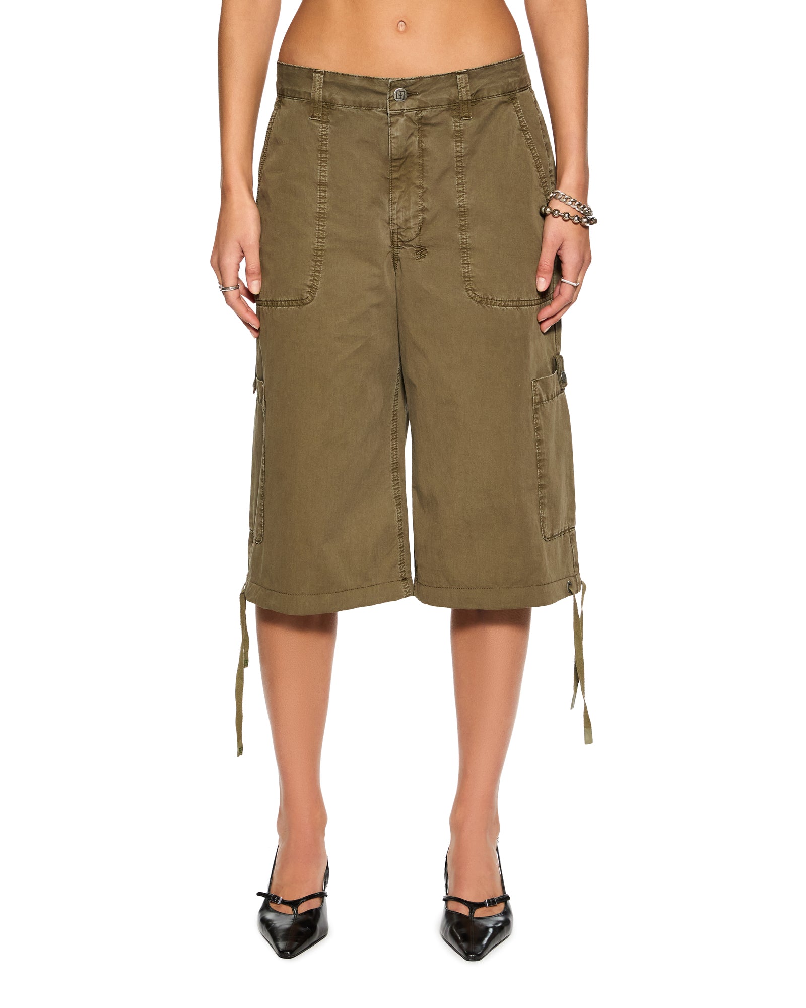 WOMENS BAGGY CARGO KHAKI PANTS