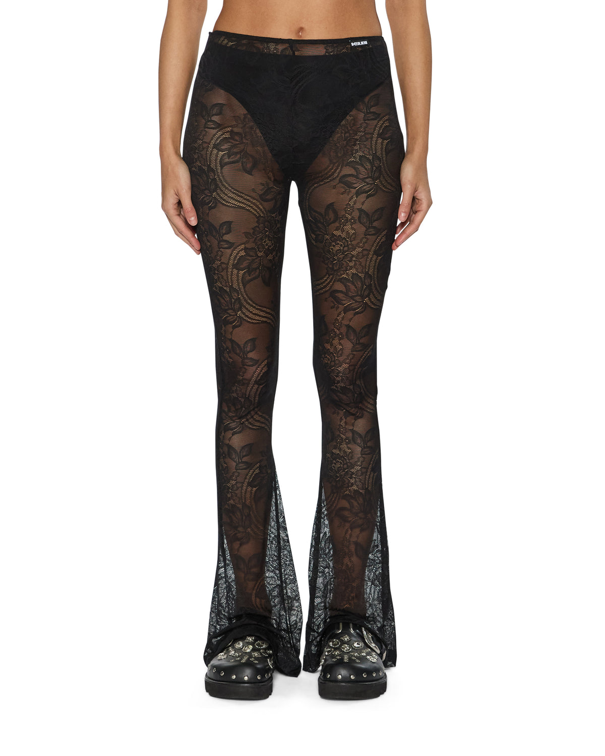 完売品【kiss the club】flare lace pants/black Womens Flare Pant Black Lace Pants | Ksubi ++