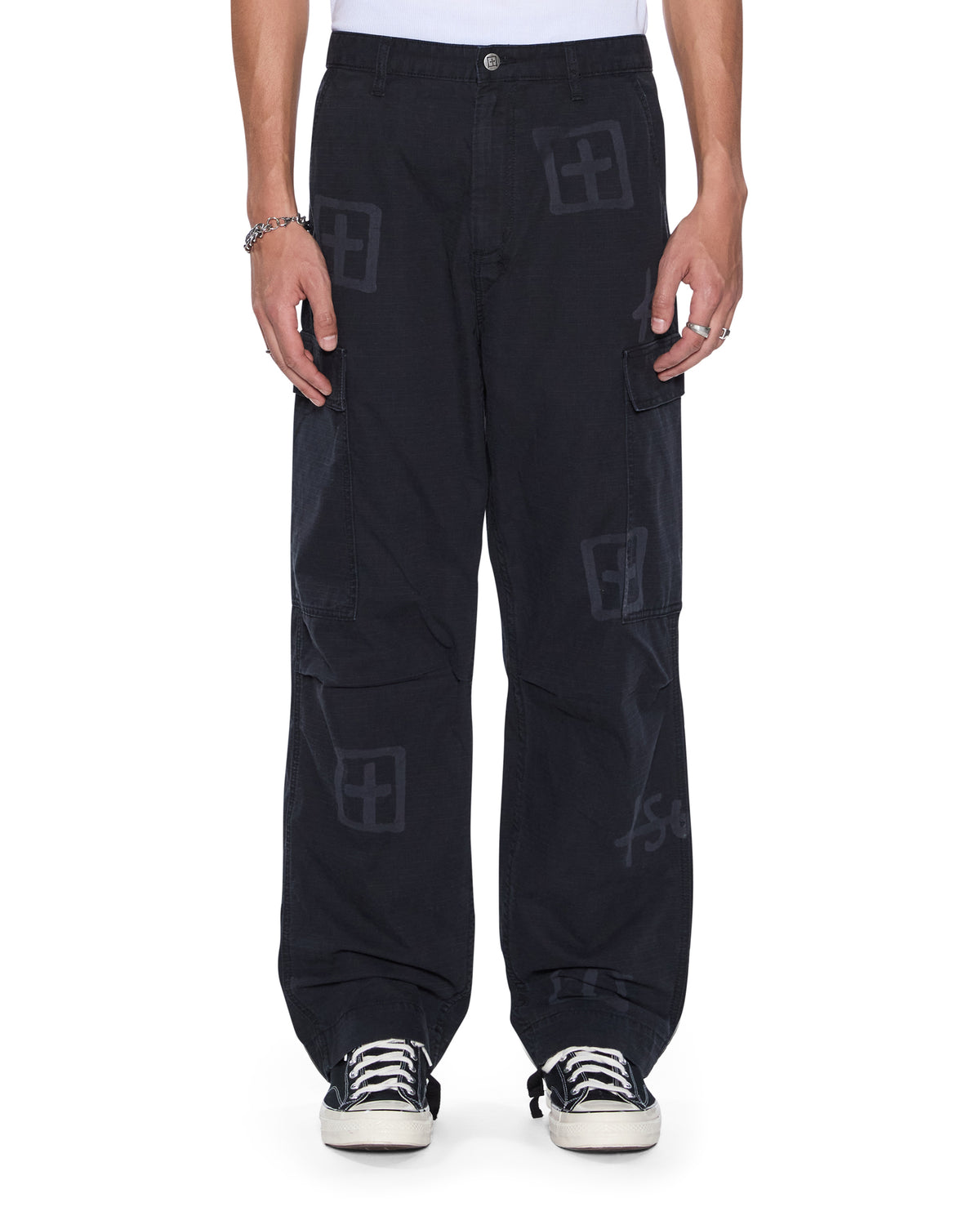 Mens Fugitive Cargo Pant Kash Box Straight Pants - Black