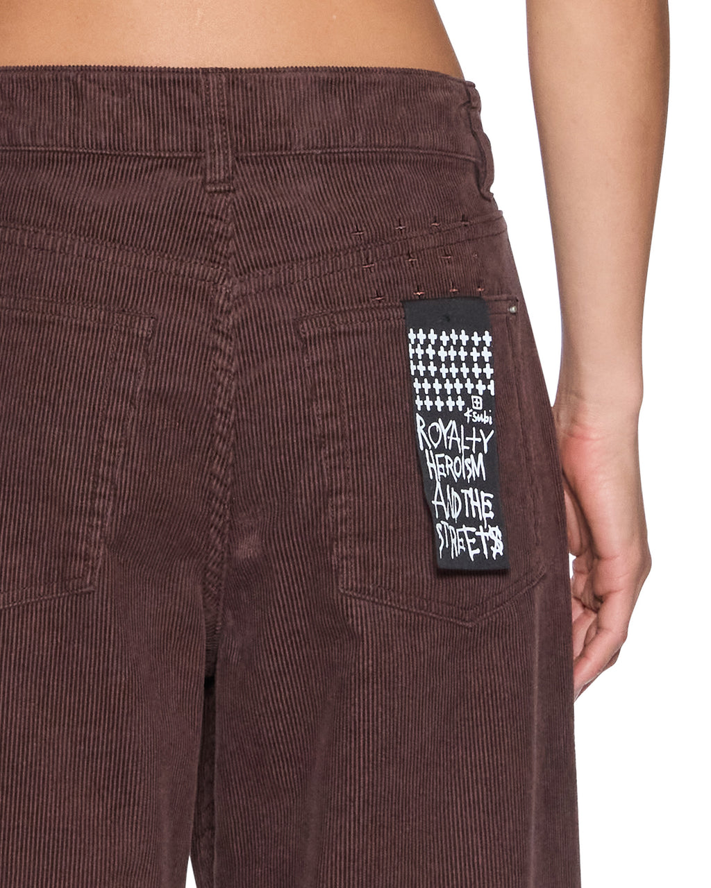 Womens Low Rider Choc Cord Straight Pants - Brown