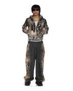 Womens Mowalola Trakpant Black Cheetah Wide Pants - Black