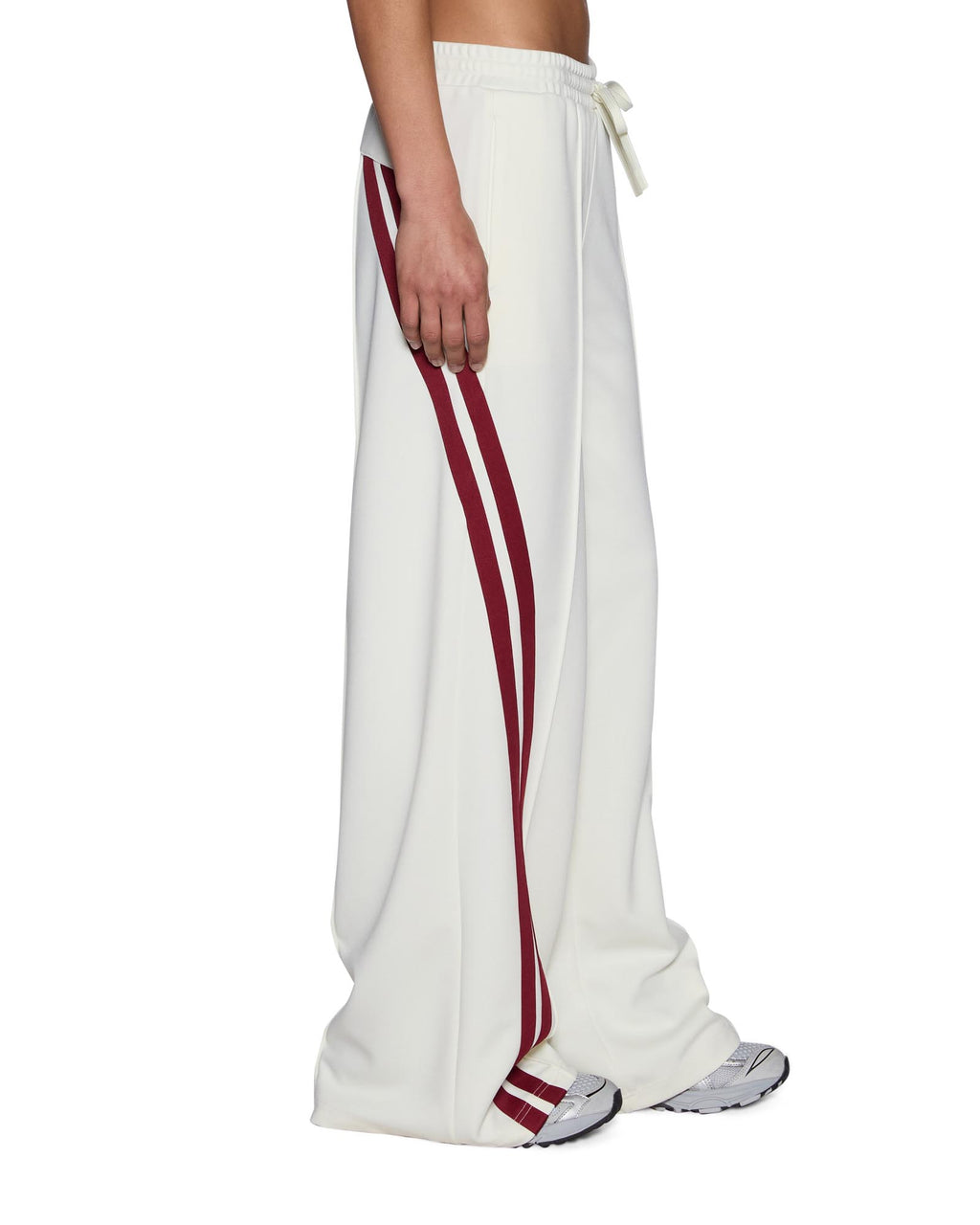 Womens Origin Trackpant Off White Burgundy Relaxed Pants - Beige