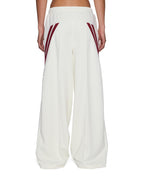 Womens Origin Trackpant Off White Burgundy Relaxed Pants - Beige