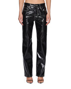 Womens Pinup Pant Patent Croc Black Straight Pants - Black