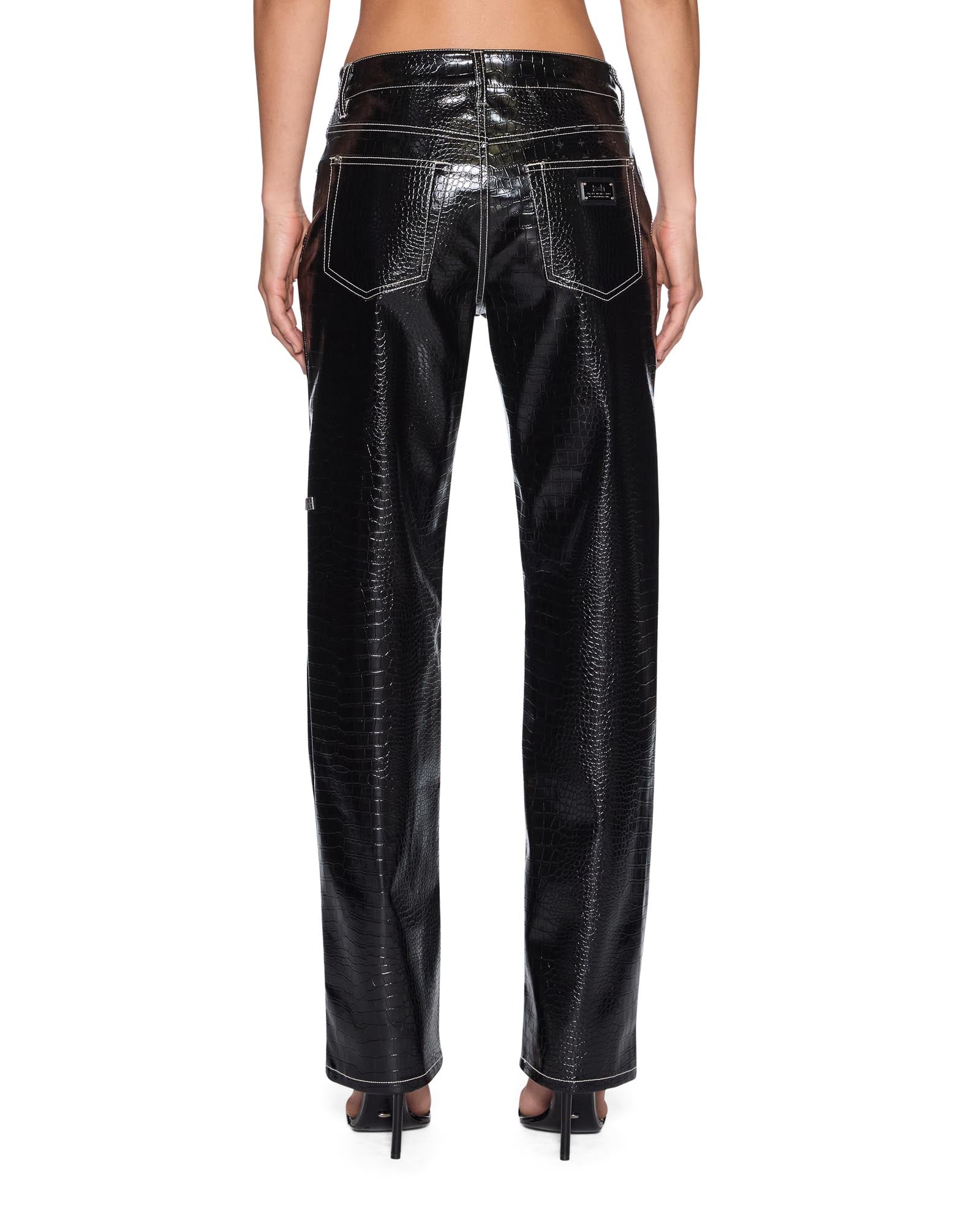 Womens Pinup Pant Patent Croc Black Pants | Ksubi ++