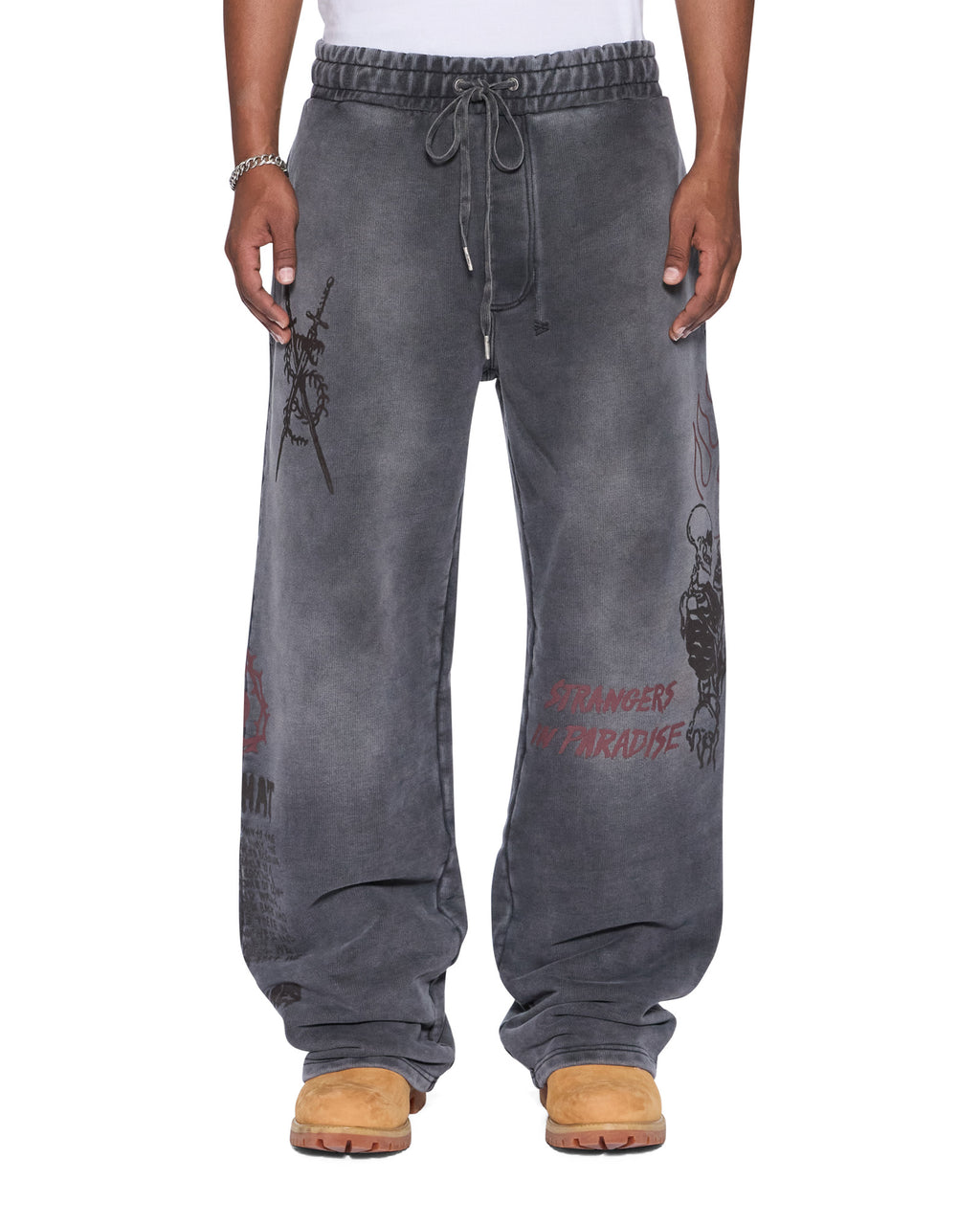 Mens Skool Tunnel Trak Pant Charcoal Fade Regular Pants - Grey