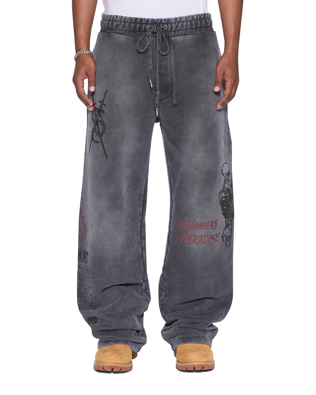 Mens Skool Tunnel Trak Pant Charcoal Fade Regular Pants - Grey