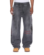 Mens Skool Tunnel Trak Pant Charcoal Fade Regular Pants - Grey