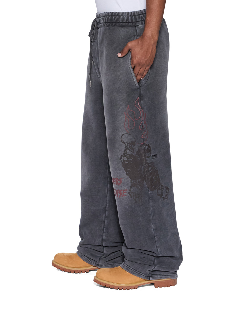 Mens Skool Tunnel Trak Pant Charcoal Fade Regular Pants - Grey