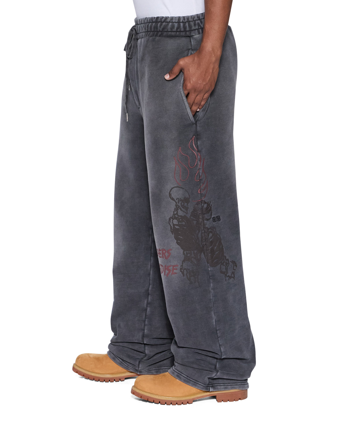 Mens Skool Tunnel Trak Pant Charcoal Fade Regular Pants - Grey