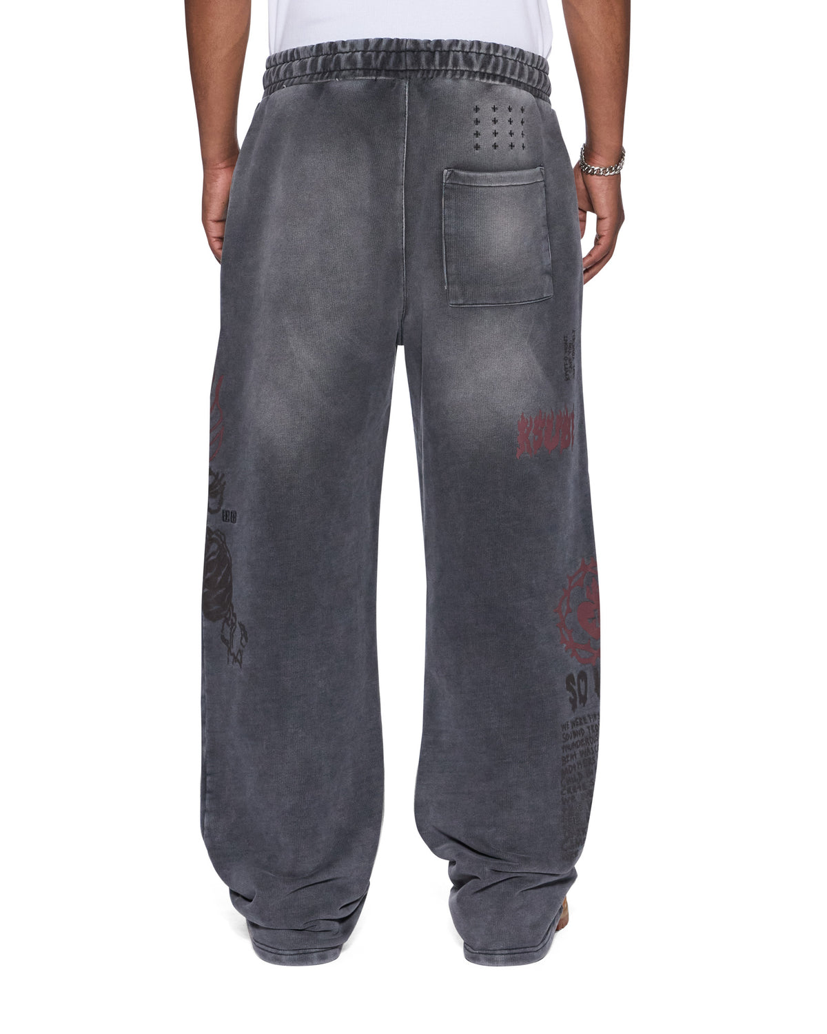 Mens Skool Tunnel Trak Pant Charcoal Fade Regular Pants - Grey