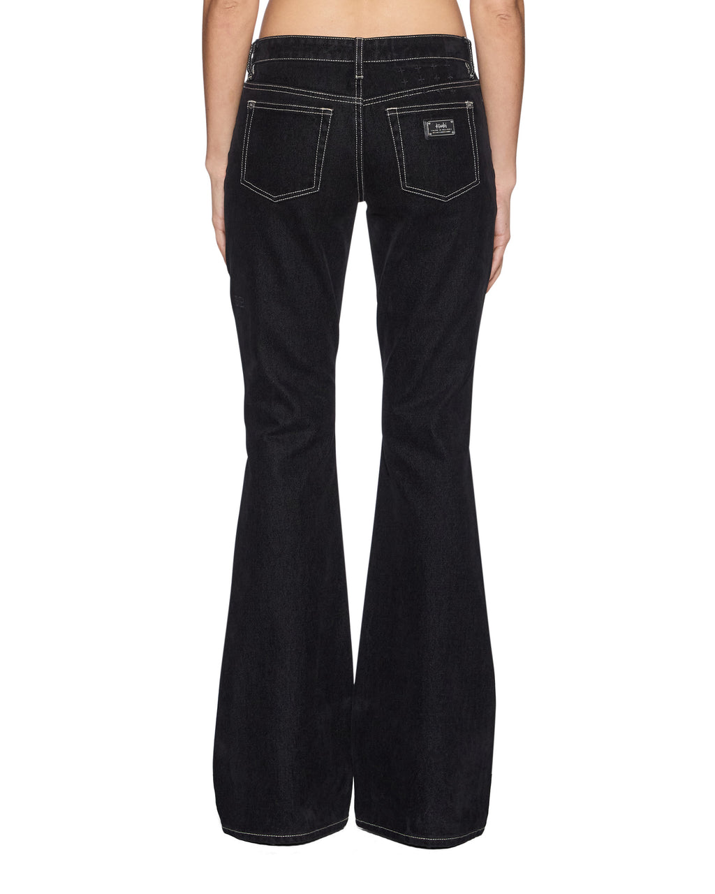 Womens Soho Lo Flocked Black Slim Denim Jeans - Black