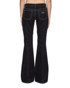 Womens Soho Lo Flocked Black Slim Denim Jeans - Black