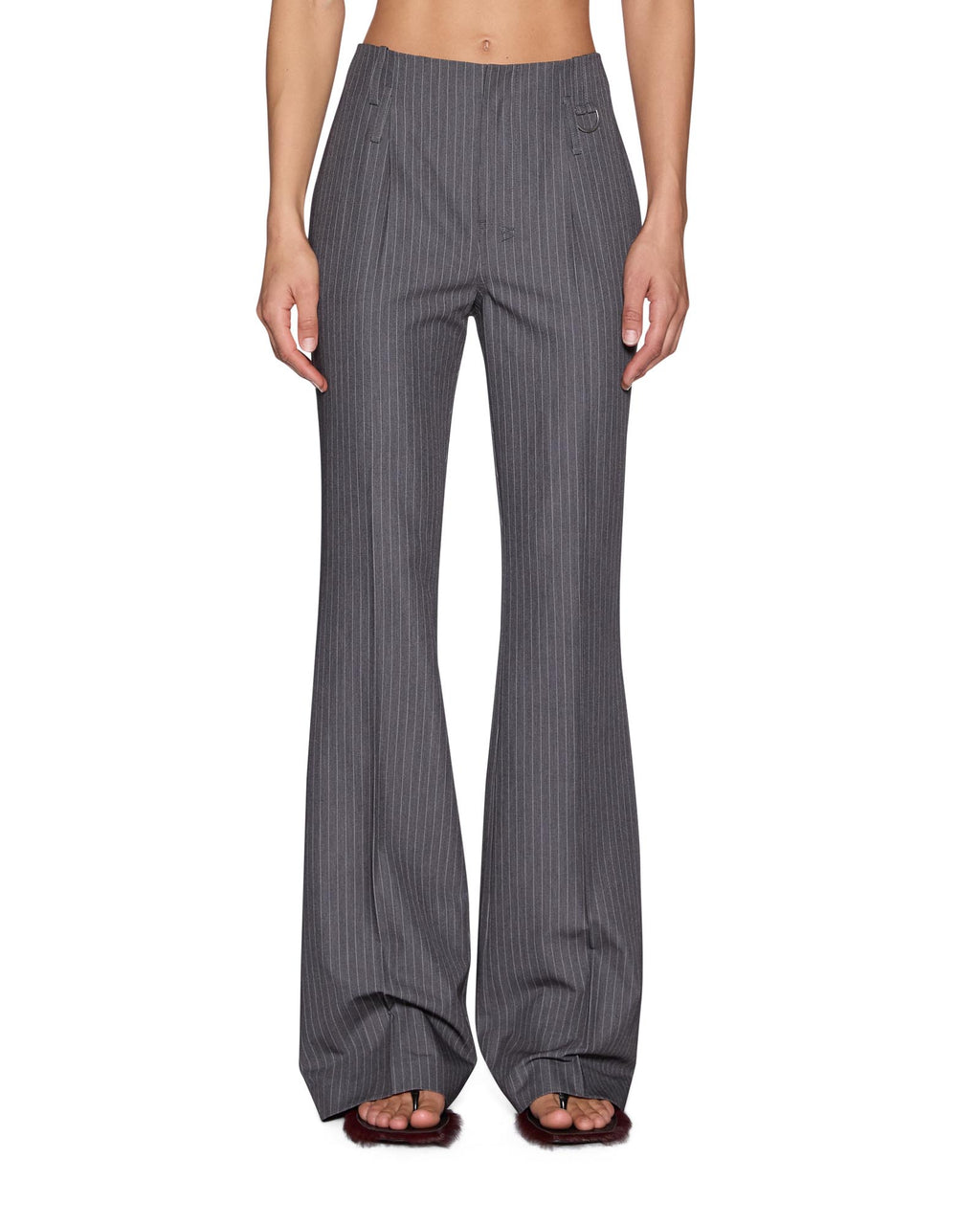 Womens Soho Trouser Grey Pinstripe Slim Pants - Grey