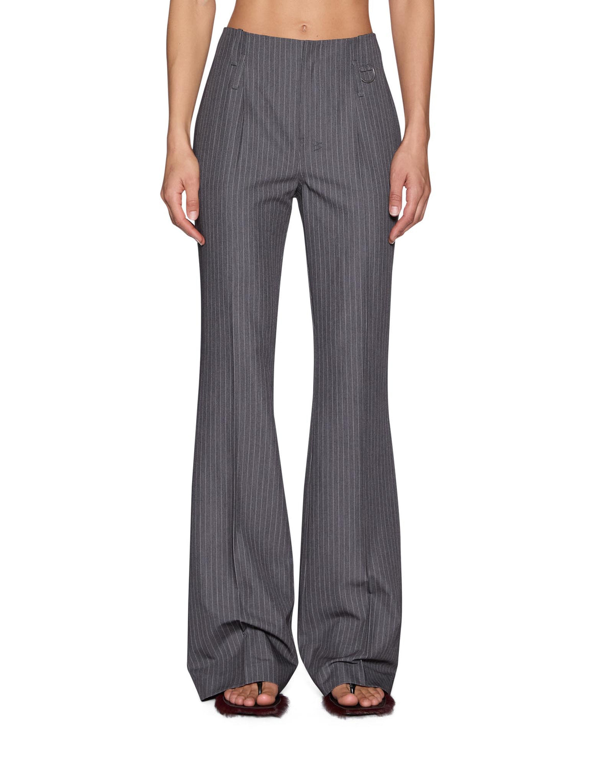 Womens Soho Trouser Grey Pinstripe Slim Pants - Grey
