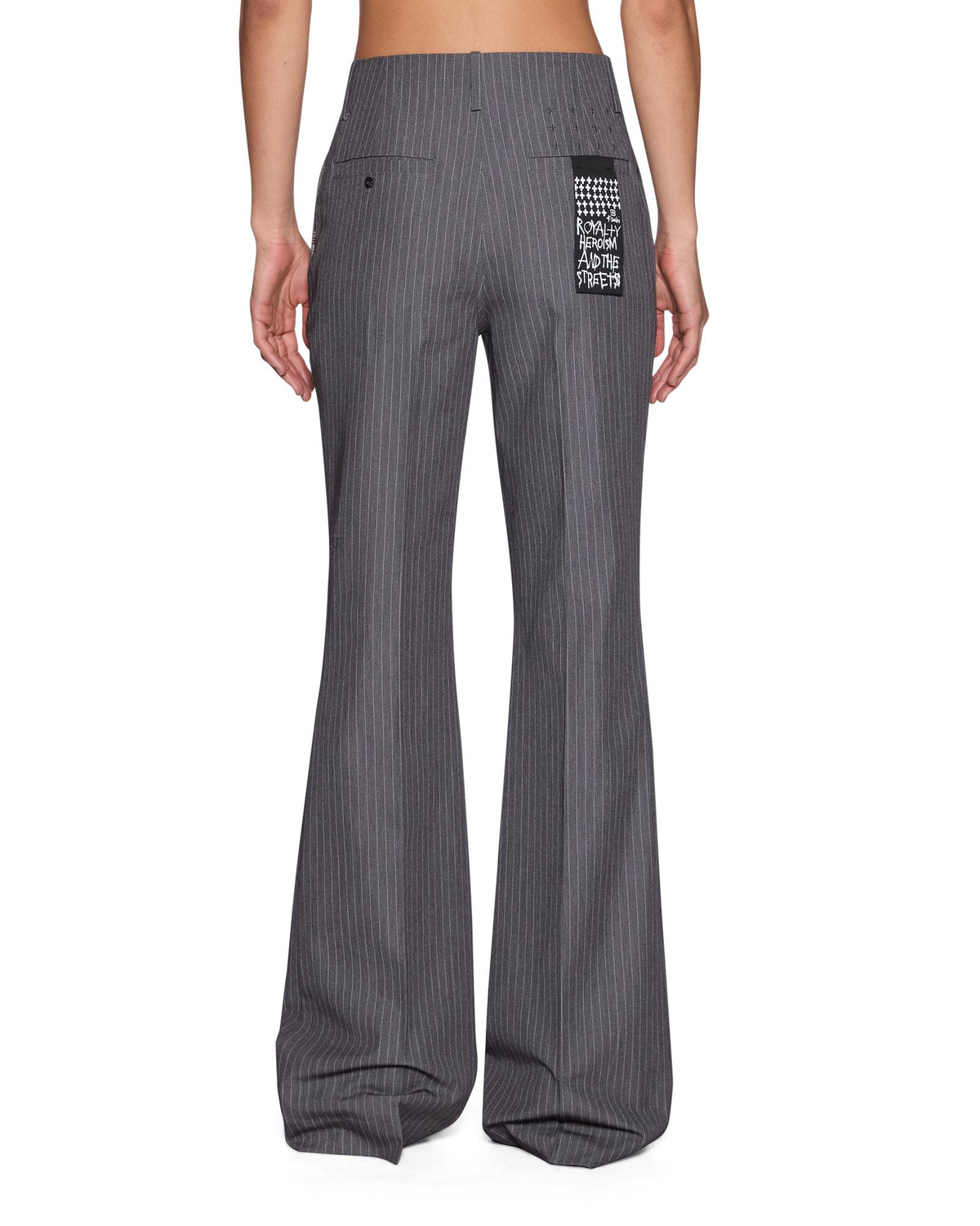Womens Soho Trouser Grey Pinstripe Slim Pants - Grey