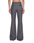 Womens Soho Trouser Grey Pinstripe Slim Pants - Grey