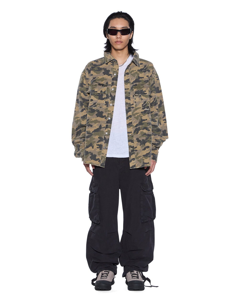 MENS TROOP CARGO PANT BLACK FADE PANTS