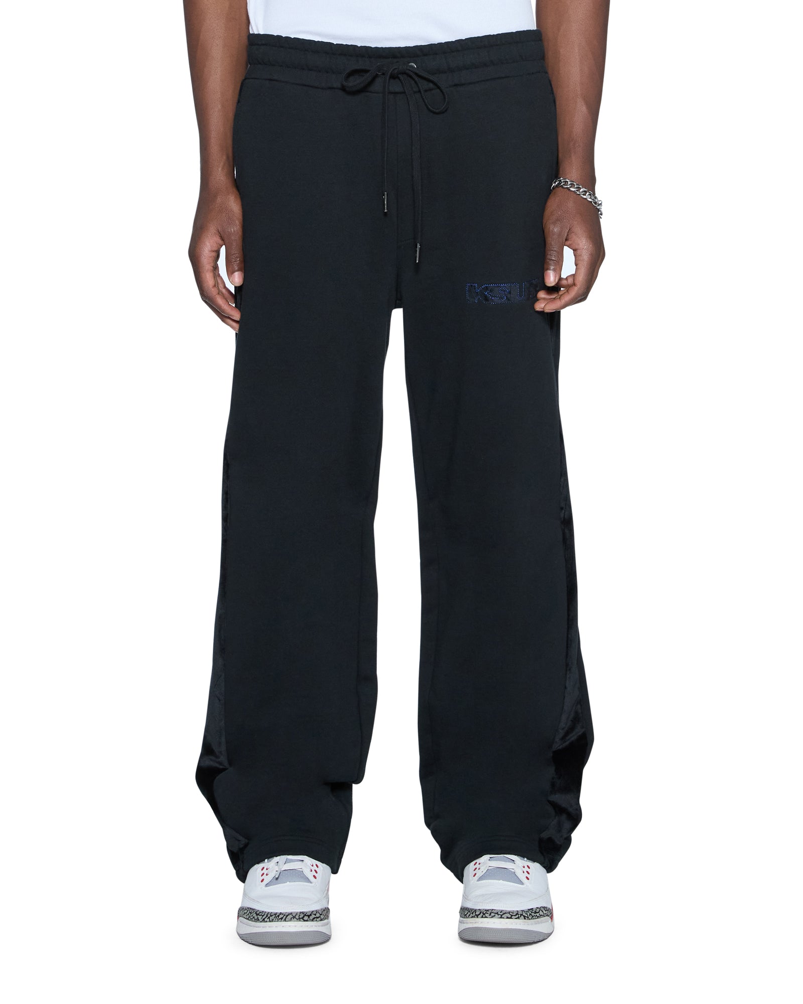Mens 4x4 Luxe Synthesis Trak Pant Cobalt Black Pants | Ksubi ++