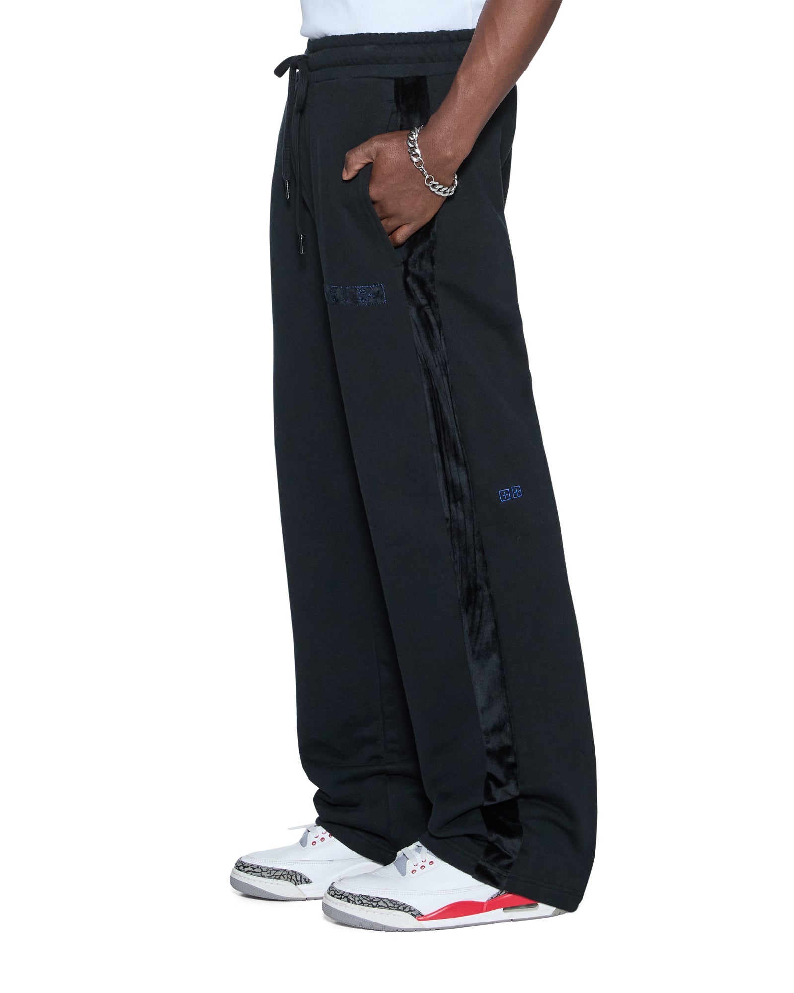 Mens 4x4 Luxe Synthesis Trak Pant Cobalt Black Pants | Ksubi ++