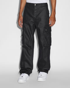 Fugitive Cargo Pants - Waxed Black Denim | Ksubi ++