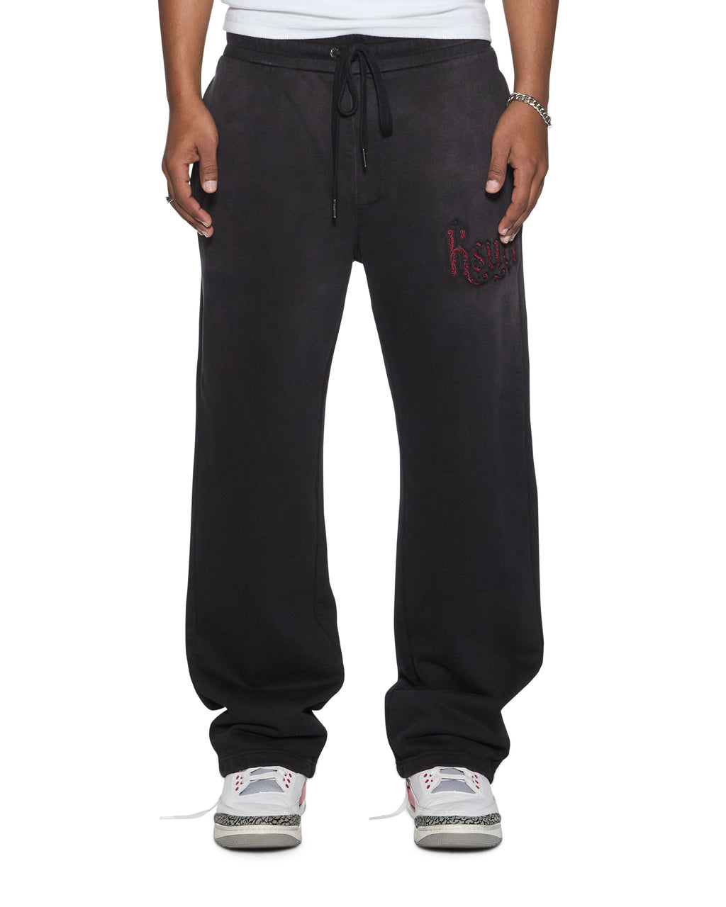 Mens Paise Trak Pant Black Fade Regular Pants - Grey