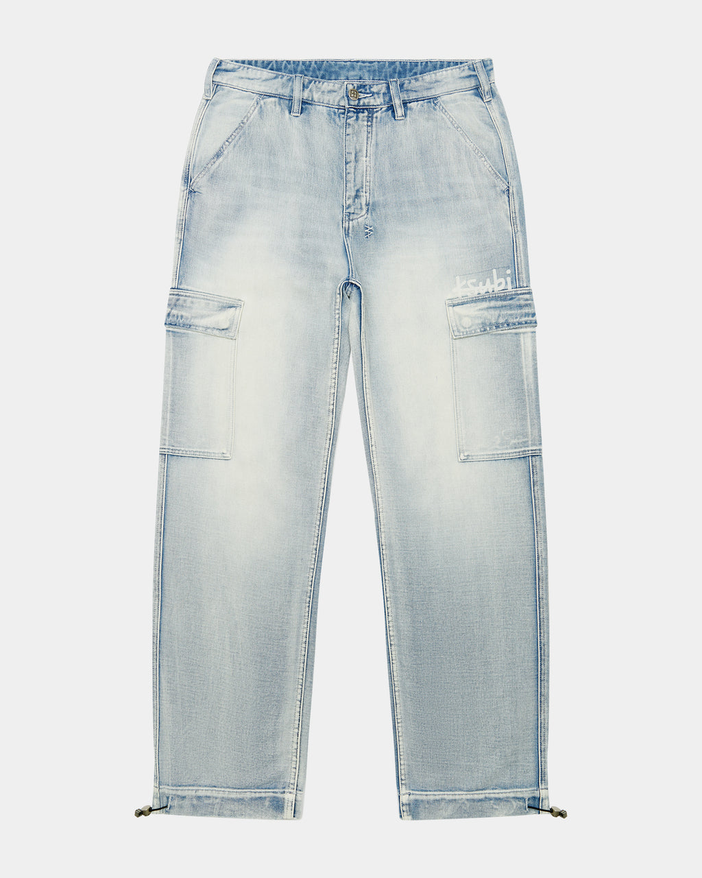 Mens Riot Cargo Pant Blue Ice Relaxed Pants - Denim