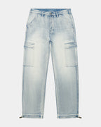 Mens Riot Cargo Pant Blue Ice Relaxed Pants - Denim