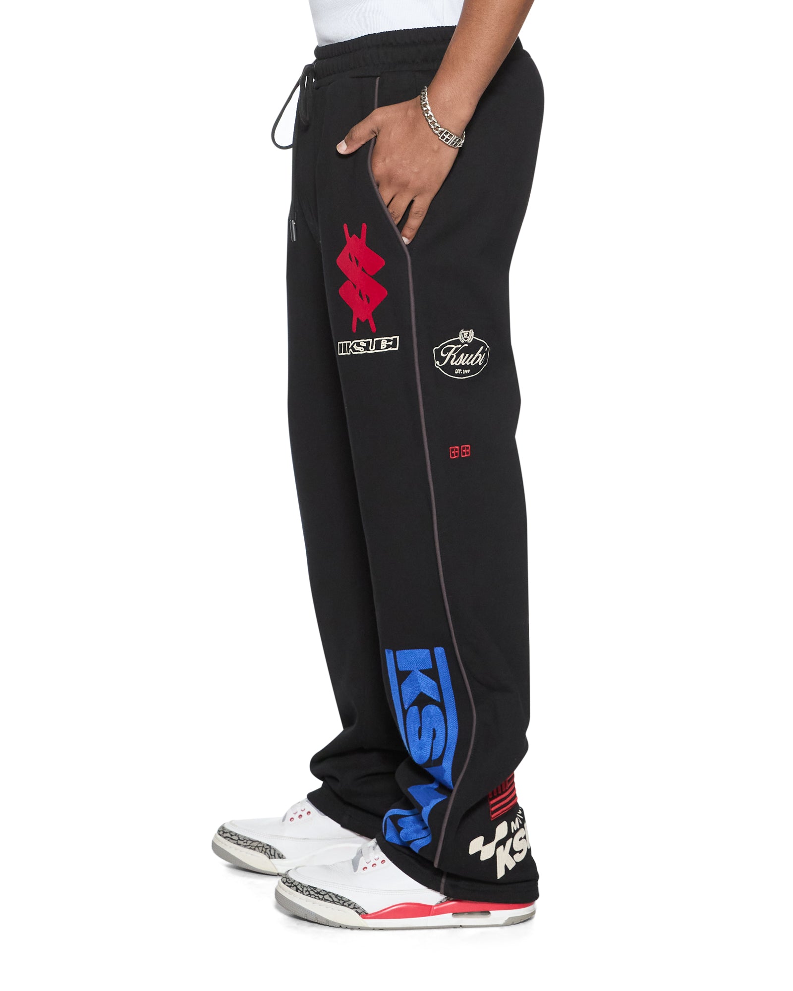 Mens Zoom Synthesis Trak Pant Jet Black Pants | Ksubi ++