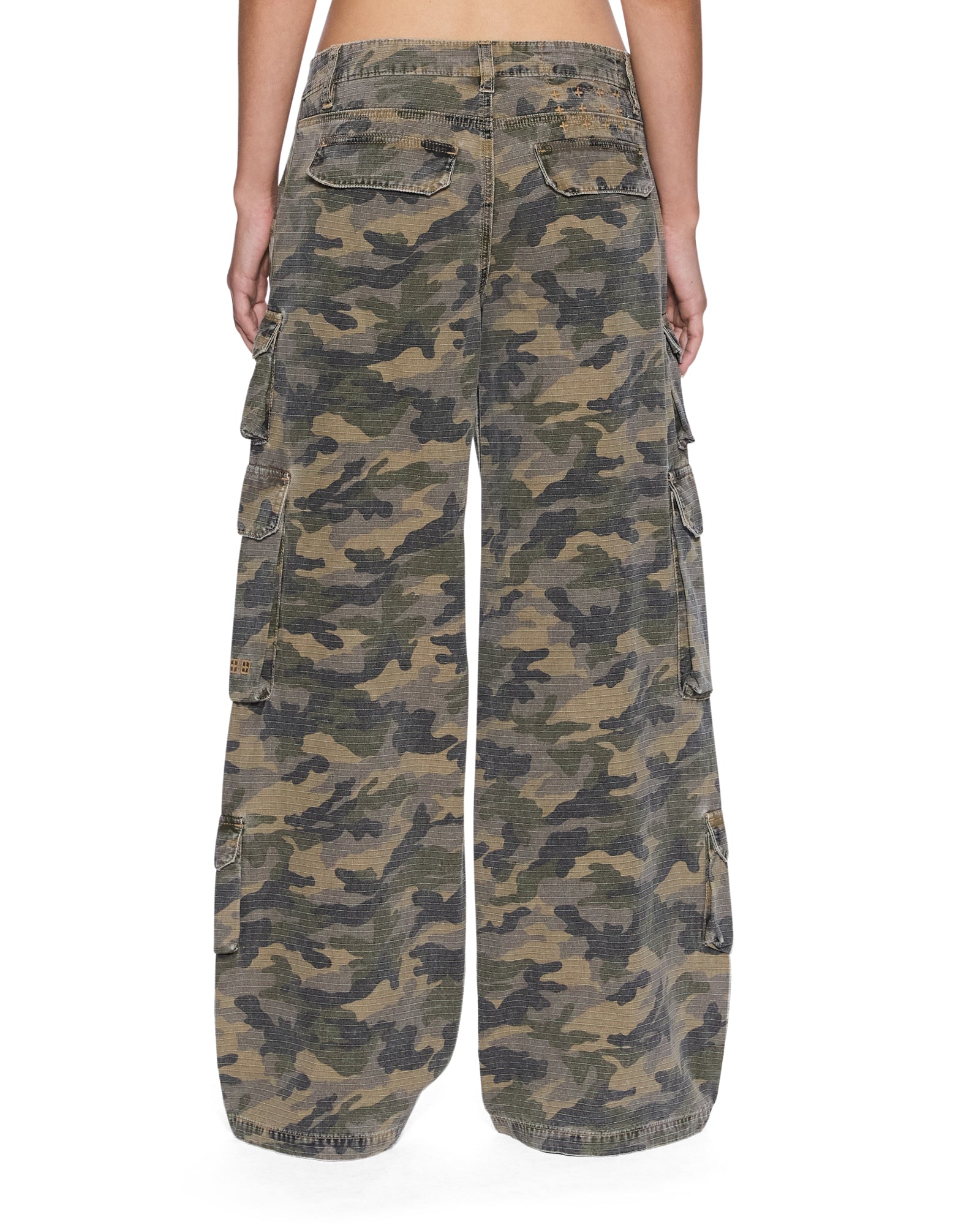 WOMENS  DROPOUT CARGO PANT CAMO BAGGY PANTS