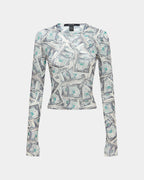 WOMENS PAPER LS TEE FASHION TOPS