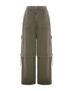 WOMENS BAGGY CARGO KHAKI PANTS