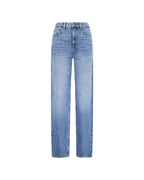 Womens Pinup Straight Jean Bondi Blue Straight Denim Jeans - Denim