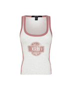 WOMENS PITT LANE ORIGIN TANK SNOW MARLE/RED FASHION TOPS