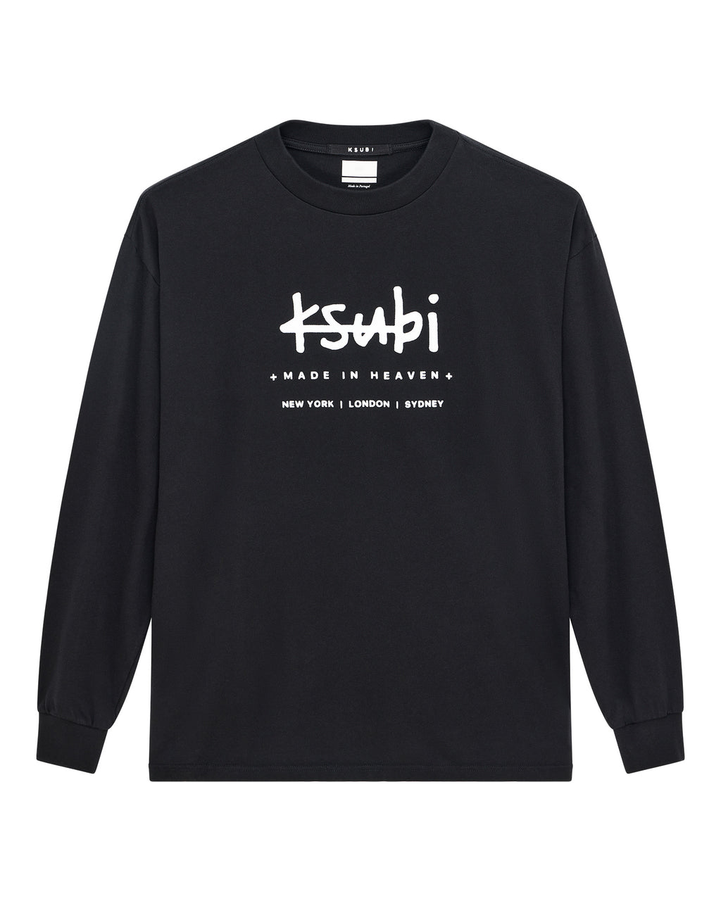 Mens Plated Ls Tee Black Regular Tees - Black