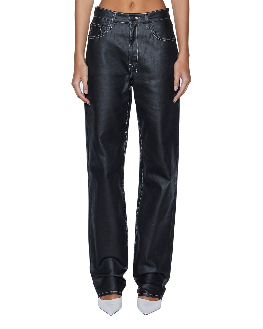Womens Playback Slicker Straight Denim Jeans - Black